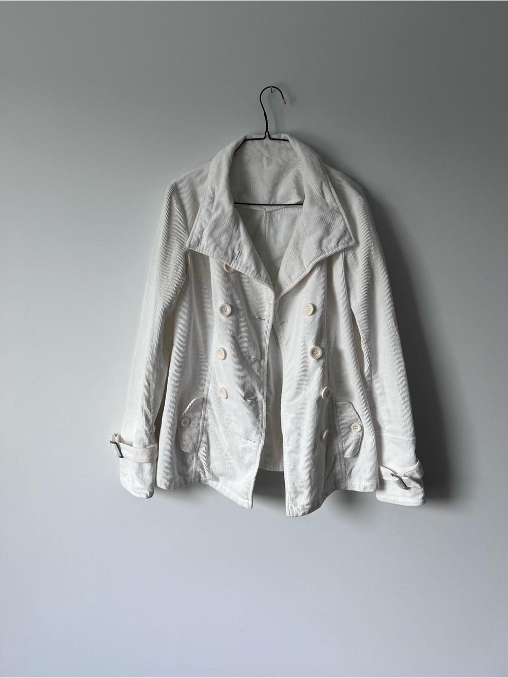 Women's Double-Breasted White Coat